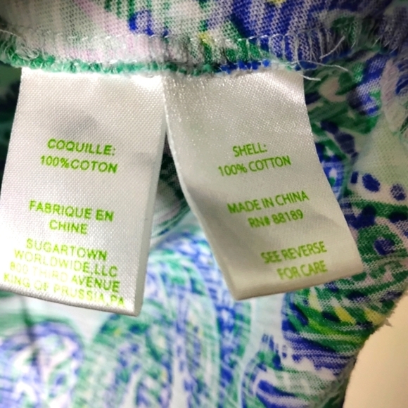 Lilly Pulitzer Marlowe Tank XS Blue Green Paisley Print Resort Preppy Summer - Picture 6 of 7